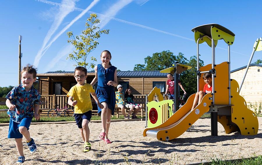 family children camping